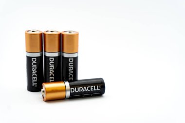 Duracell batteries isolated on white background