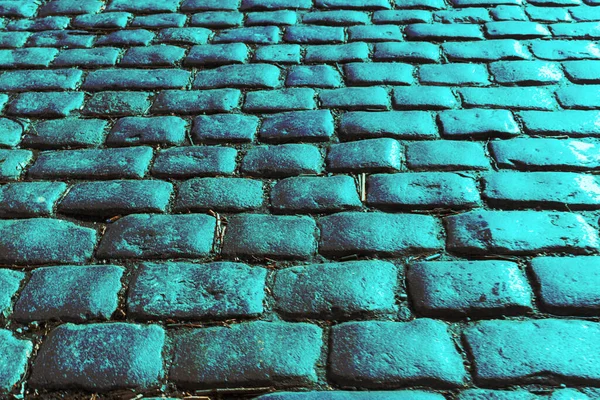 Bright blue green color bricks — Zdjęcie stockowe