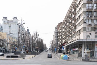 Kiev, Ukrayna, 27 Mart 2020, Kiev karantinada.