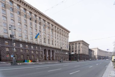 Kiev, Ukrayna, 27 Mart 2020, Kiev karantinada.