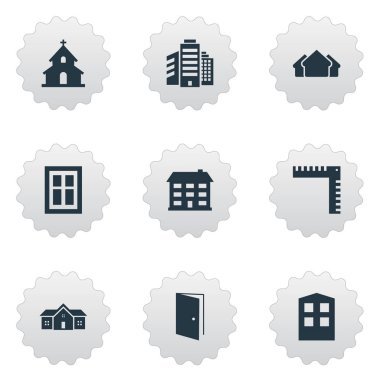 9 basit yapısı simgeler kümesi. Bu tür öğeleri inşaat, oluşturmuş, üstyapı ve diğer bulunabilir.