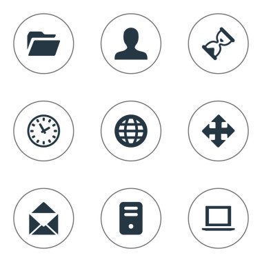 9 basit uygulama simgeler kümesi. Web, oklar, izlemek ve diğer gibi öğeleri bulunabilir.