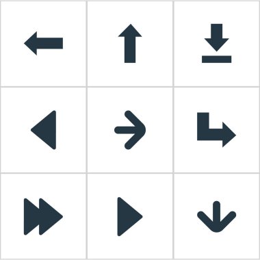 9 basit gösterge simgeler kümesi. Gelişmiş işaretçi, sol Landmark, gibi öğeleri bulunabilir.