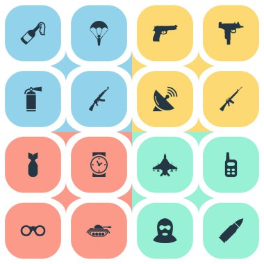 16 basit askeri simgeler kümesi. Sky Force, alan gözlük, ağır silah ve diğer gibi öğeleri bulunabilir.