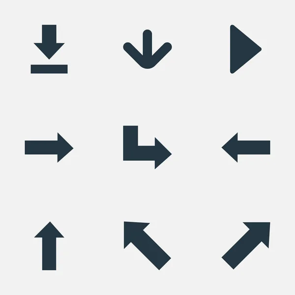Conjunto de 9 Ícones de ponteiro simples. Pode ser encontrado elementos como ponteiro, indicador, decepcionado e outros . — Vetor de Stock