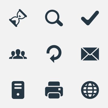 9 basit Apps simgeler kümesi. Topluluk, baskı, Web ve diğer gibi öğeleri bulunabilir.