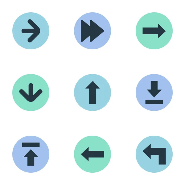 9 간단한 커서 아이콘의 집합입니다. 포인터, 올바른 방향으로, 올바른 방향으로 및 기타 등의 요소를 찾을 수 있습니다.. — 스톡 벡터