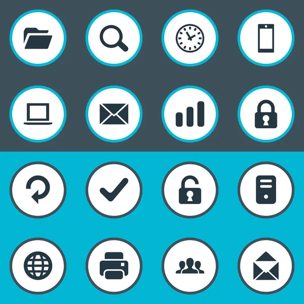 16 basit uygulama simgeler kümesi. Topluluk, dizüstü bilgisayar, izlemek ve diğer gibi öğeleri bulunabilir.