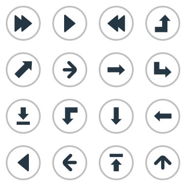 Vektör çizim basit imleç simgeler kümesi. Öğeleri aktarmak, yön, doğru yönde ve diğer eş gelişmiş, sağ ve işaret yaptı.