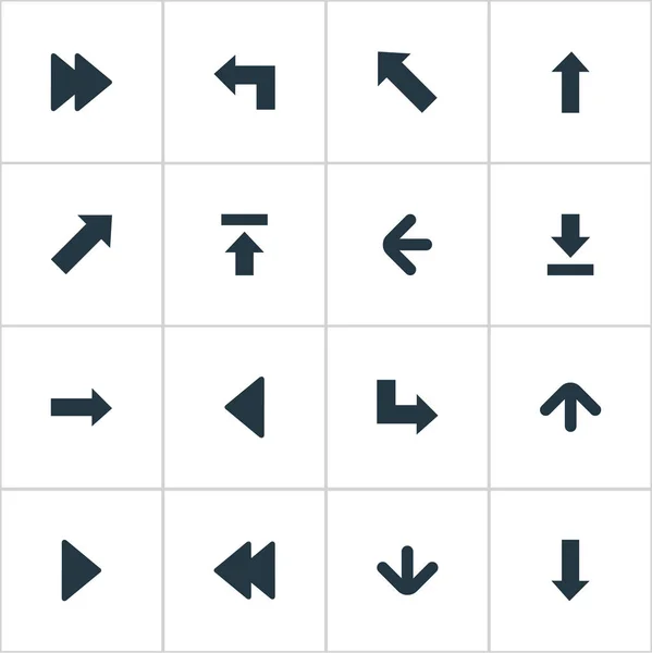 Conjunto de ilustração vetorial de ícones de cursor simples. Elementos para trás, Indicador, Avançado e outros Sinônimos Transferir, Apontar e para cima . — Vetor de Stock