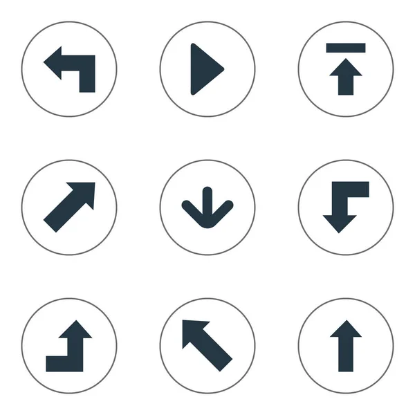 Vektorové ilustrace sada jednoduché ikony. Prvky přenos, směr nahoru, ukazatele a další synonyma, šipky a rostoucí. — Stockový vektor