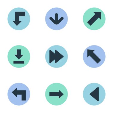 Vektör çizim basit imleç simgeler kümesi. Öğeleri göstergesi, işaretçi, işaretçi ve diğer eş anlamlı yönü, ileri ve azaltma.