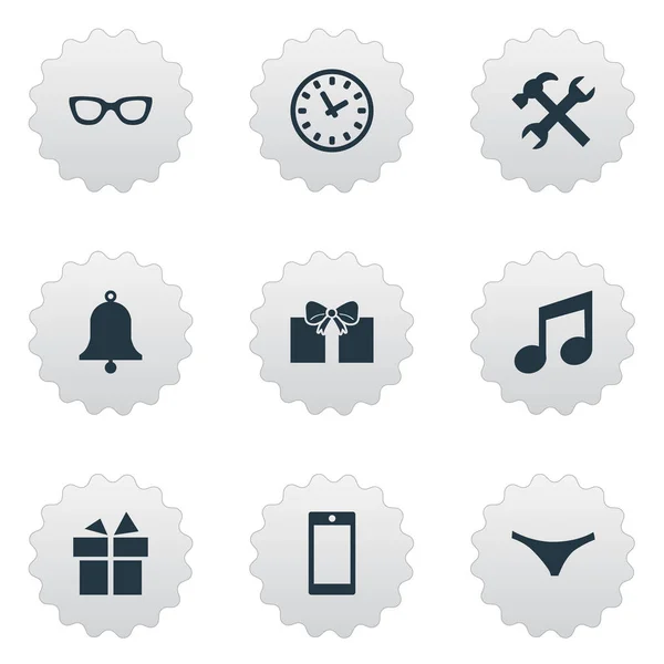 Vektor Illustration Set einfacher Instrumentensymbole. Elemente vorhanden, Ring, Reparatur und andere Synonyme Sonnenbrille, Brille und Handy. — Stockvektor