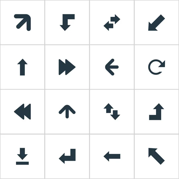 Vector Illustration Set Of Simple Cursor Icons. Elements Left Indication, Increasing, Advanced And Other Synonyms Upward, Refresh And Growing. — Stock Vector
