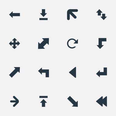 Vektör çizim basit imleç simgeler kümesi. Öğeleri göstergesi, arkadaki, işaretçi ve diğer eş, sağa ve aşağıya doğru Upload.