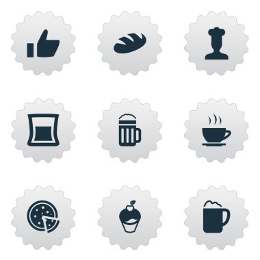 Vektör çizim basit içecek simgeler kümesi. Öğeleri Gastronomi, Pub, bira ve diğer eş anlamlı aşçı, favori ve Pub.