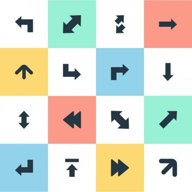 Vektör çizim basit imleç simgeler kümesi. Öğeleri gelişmiş, doğru yönde, düz arka ve diğer eş ileri, eğimli ve yetiştirme.