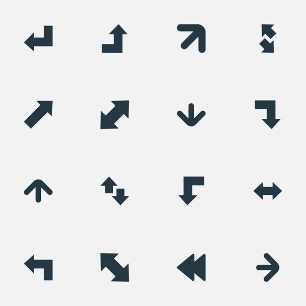 Conjunto de ilustração vetorial de ícones de cursor simples. Elementos Indicação Esquerda, Direita para cima, Indicador e Outros Sinônimos Para cima, Para cima . — Vetor de Stock