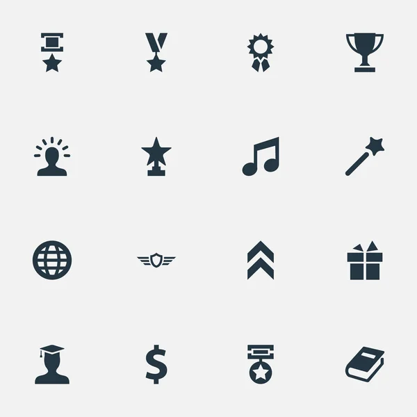 Векторный набор Simple Champ Icons. Elements Award, Fendy, Guard and Other Synonyms Reward, Mixed and Shield . — стоковый вектор