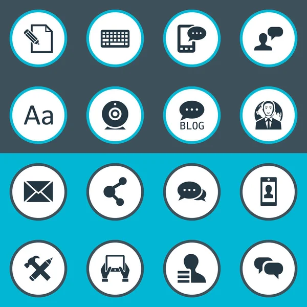 Vector Illustration Set Of Simple User Icons. Elements Overcast, Laptop