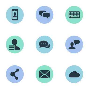 Vektör çizim basit bloglama simgeler kümesi. Elements profili, paylaşım, bağımsız değişken ve diğer eş anlamlı bulut Smartphone ve bağımsız değişken.