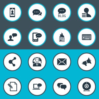 Vektör çizim basit kullanıcı simgeler kümesi. Öğeleri yayın, gazete, bağımsız değişken ve diğer eş anlamlı yer kazanmak ve sonrası.