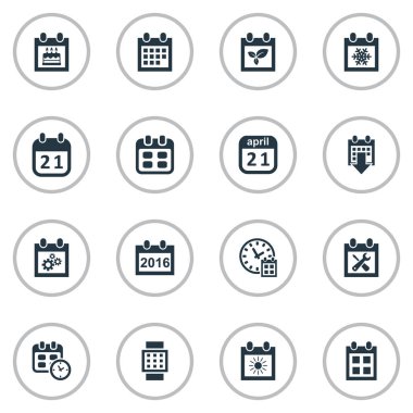 Vektör çizim basit takvim simgeler kümesi. Öğeleri olay, anma, bitki ve diğer eş izlemek, akıllı ve yaz.