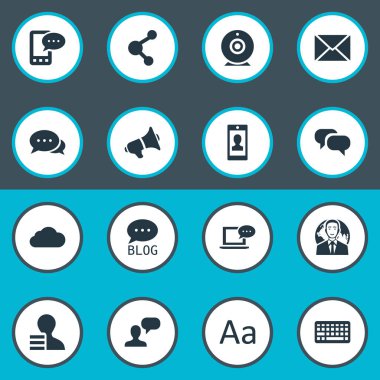 Vektör çizim basit kullanıcı simgeler kümesi. Elements profili, uluslararası iş adamı, bulutlu ve diğer eş anlamlı profil, Forum ve sohbet.