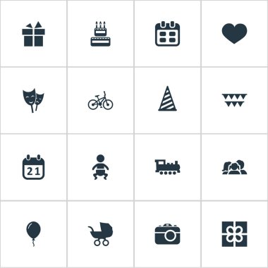 Vektör çizim basit tatil simgeler kümesi. Öğeleri gün, özel gün, ev içi kullanımına yönelik ve diğer eş anlamlı Yurtiçi, duygu ve Hediyelik.