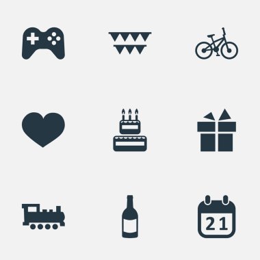 Vektör çizim basit tatil simgeler kümesi. Öğeleri Soul, oyun, özel gün ve diğer eş anlamlı Buhar Sweetmeat ve ruh.