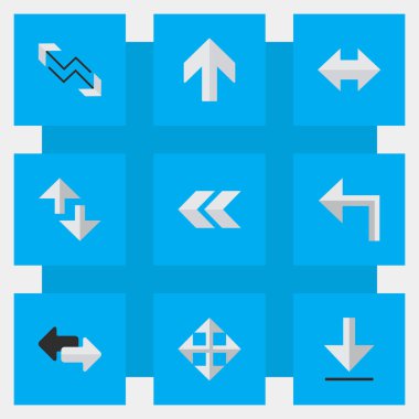 Vektör çizim basit oklar simgeler kümesi. Öğeleri geri, yükleme, imleç ve diğer eş, Internet ve ihracat ithalat.