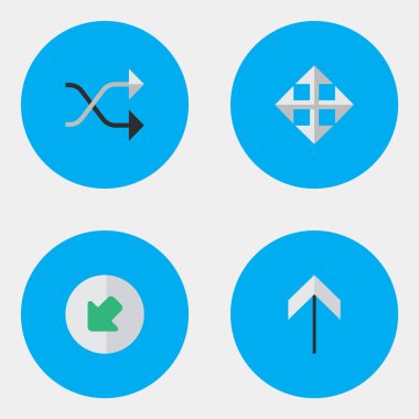 Vektör çizim basit oklar simgeler kümesi. Öğeleri, genişletmek, düzensizce ve diğer eş düzensizce, yeniden boyutlandırma ve Northwestward.