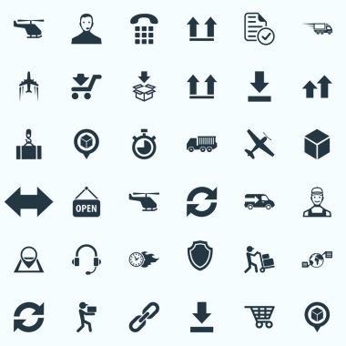 Vektör çizim basit mühendislik simgeler kümesi. Öğeleri alt yüzünde, kurye, danışman ve diğer eş anlamlı harita, gelin ve Download.