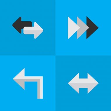 Vektör çizim basit oklar simgeler kümesi. Öğeleri ithalat, ileriye, Yönlendirme ve diğer eş anlamlı sol, ithalat ve Eurovision Şarkı Yarışması.