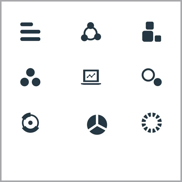 Векторный набор Simple Chart Icons. Elements Square, Part, Cycle and Other Synonyms Process, Diagram and Document . — стоковый вектор