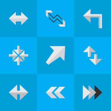 Vektör çizim basit işaretçisini simgeler kümesi. İçindeki öğelerin, imleç, gösterge ve diğer eş açmak, sol ve Boom.