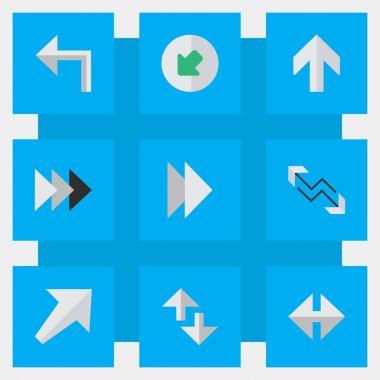 Vektör çizim basit imleç simgeler kümesi. Öğeleri buradan, Southwestward, yönünü ve diğer eş anlamlı Internet, ileri ve ileri.