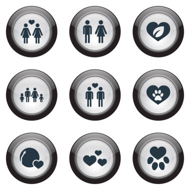 Vektör çizim basit duygular simgeler kümesi. Öğeleri Eco, Vetirinary, lezbiyen ve diğer eş anlamlı ekoloji, ayak izi ve üst.