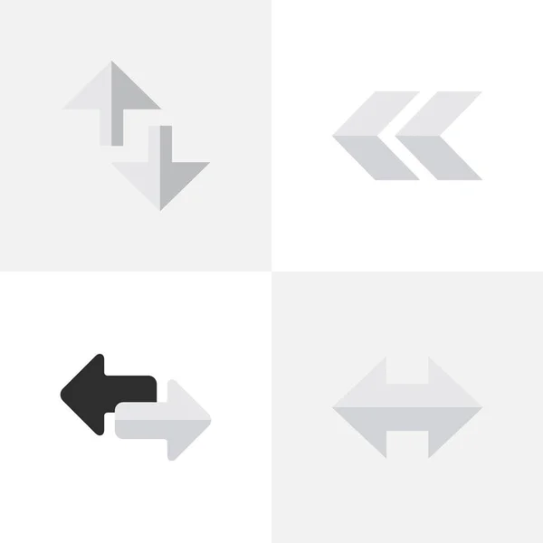 Ilustración vectorial Conjunto de Iconos de Flechas Simples. Importación de elementos, espalda, todos los sentidos y otros sinónimos Cargando, hacia atrás e Internet . — Vector de stock