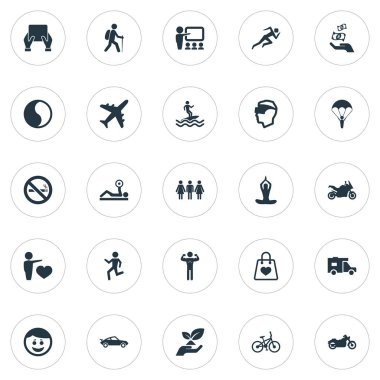 Vektör çizim basit sağlık simgeler kümesi. Ballance, tıp ve diğer eş tatil, sağlıklı ve hızlı yürüme öğeleri.