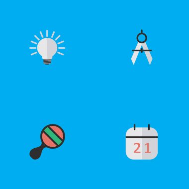 Vektör çizim basit bilgi simgeler kümesi. Öğeleri raket, ölçüm bölücüler, tarihi blok ve diğer eş anlamlı Ping, bölücüler ve ölçüm.