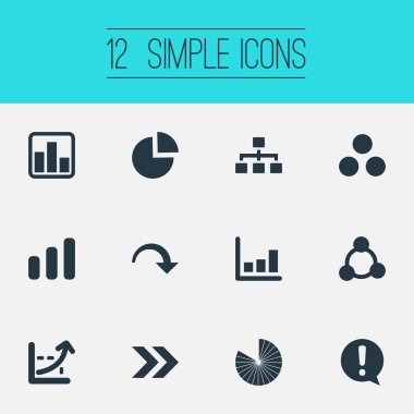 Vektör çizim basit grafik simgeler kümesi. Öğeleri satır Bar, konferans, düşüş ve diğer eş anlamlı büyüme daraltmak ve artırmak.