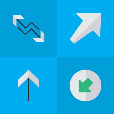 Vektör çizim basit imleç simgeler kümesi. Öğeleri Northwestward, ok, Southwestward ve diğer eş anlamlı Northwestward, Boom ve ok.