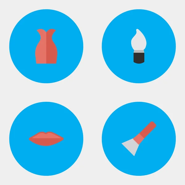 Vector Illustration Set of Simple Glamour Icons. Elementos Exfoliante, labios, cepillo y otros sinónimos Afeitado, cepillo y exfoliante . — Vector de stock