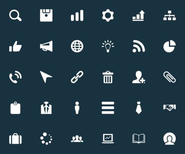 Vektör çizim basit takım simgeler kümesi. Öğeleri disket, telefon hattı, artış ve diğer eş anlamlı Bin kart ve raptiye.