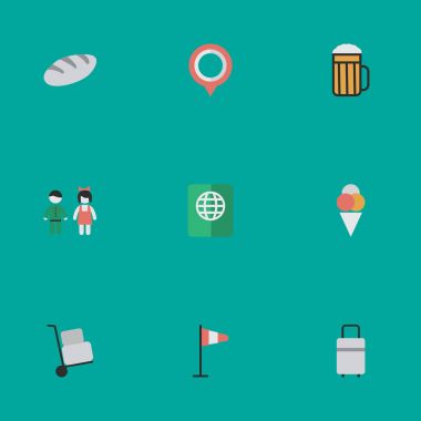 Vektör çizim basit tatil simgeler kümesi. Öğeleri Pub, Mark, çifti ve diğer eş anlamlı el işareti ve çanta.