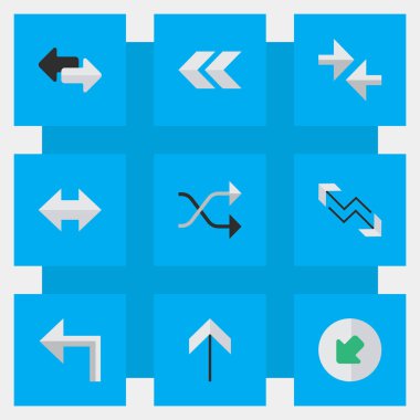 Vektör çizim basit gösterge simgeler kümesi. Öğeleri Eurovision Şarkı Yarışması, yönlendirme, düzensizce ve diğer eş anlamlı Northwest, geriye dönük ve Boom.