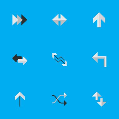 Vektör çizim basit işaretçisini simgeler kümesi. İleriye, düzensizce, öğelerini almak ve diğer eş anlamlı Internet, iletmek ve Shuffle.