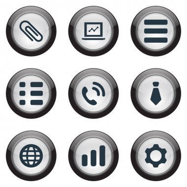 Vektör çizim basit etkileşim simgeler kümesi. Öğeleri görevler, karikatür, kravat ve diğer eş anlamlı sözcükler listesi artış ve hatırlatma.