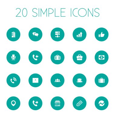 Vektör çizim basit ekip çalışması simgeler kümesi. Öğeleri hattı, büyüme, konuşma ve diğer eş anlamlı iyi konut ve grafik.